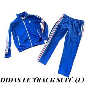 Adidas Royal Blue Track Set with Stripes Retro look and limited edition